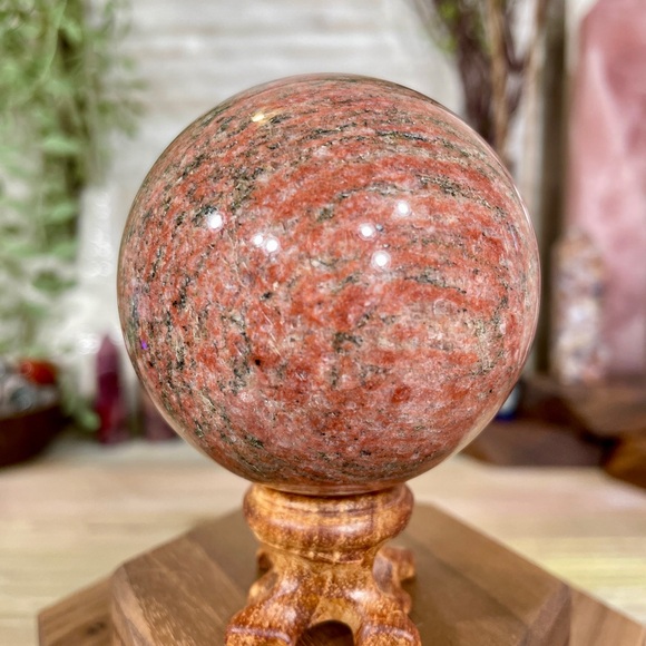 0831 Red Jasper with Hematite Crystal Sphere - Picture 7 of 10